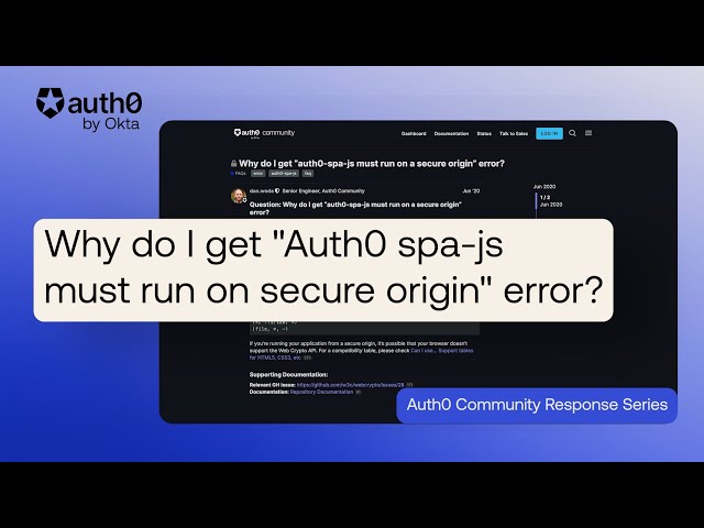 Why do I get “auth0-spa-js must run on a secure origin” error? - Auth0 Support