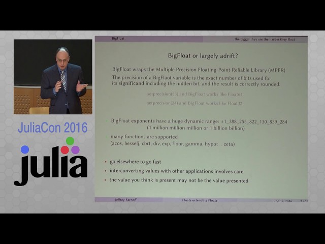 The Design and Use of Extended Precision Floats | Jeffrey Sarnoff | JuliaCon 2016
