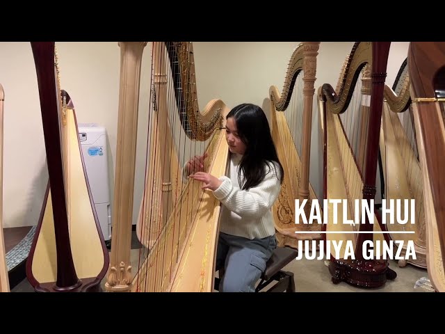So Excited to play a Lyon & Healy Concert Grand Harp at Jujiya Ginza in Tokyo!