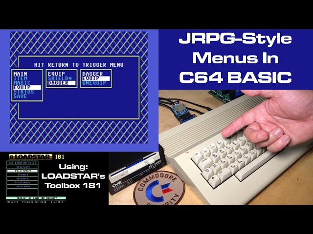 JRPG-Style Menu in C64 BASIC with LOADSTAR's Toolbox 181