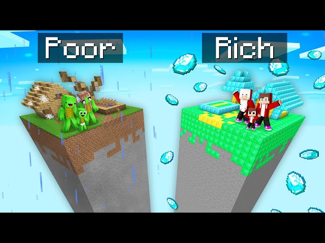 Mikey Poor vs JJ Rich Family Chunk Battle in Minecraft (Maizen)