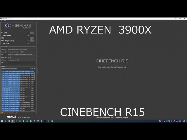 AMD RYZEN 3900X CINEBENCH R15