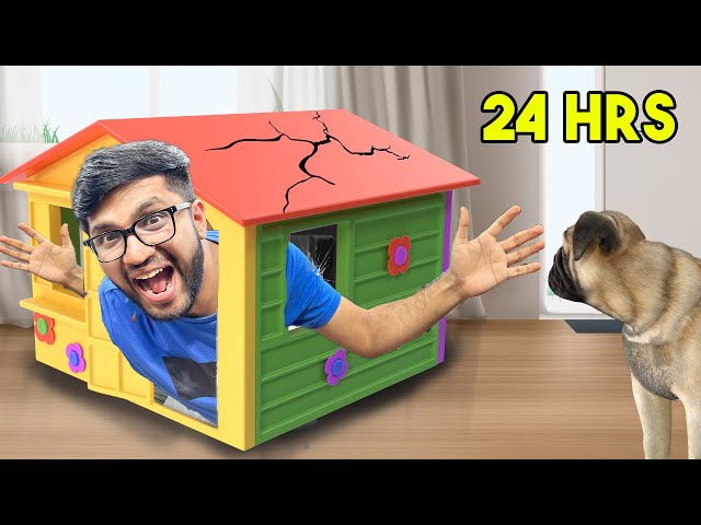 LIVING 24 HOURS IN SMALLEST HOUSE CHALLENGE !