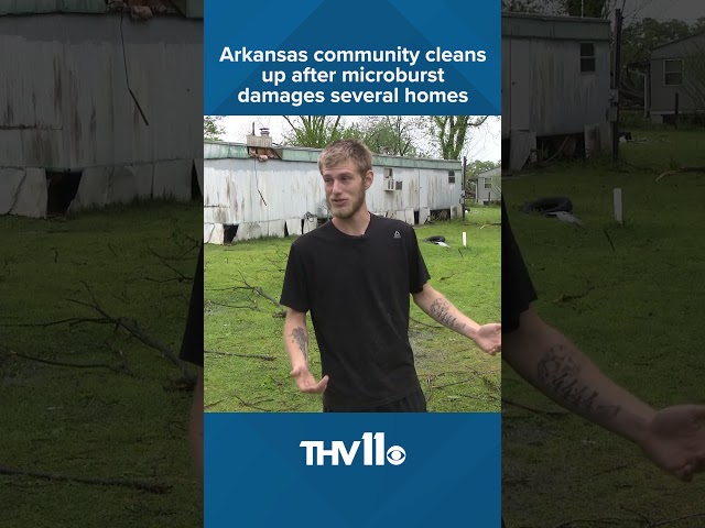 Microburst damages homes in small Arkansas community