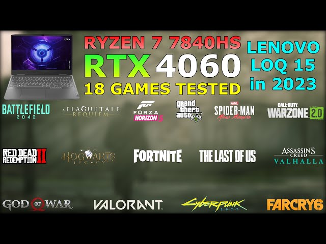Lenovo LOQ | RTX 4060 + Ryzen 7 7840HS | Test in 18 Games in 2023