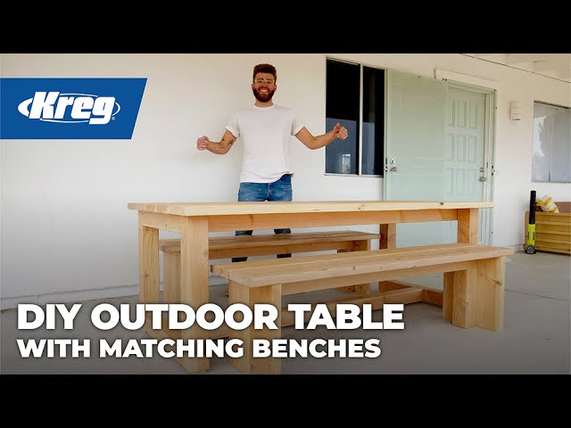 Outdoor Dining Table With Matching Benches | Free Woodworking Project Plan