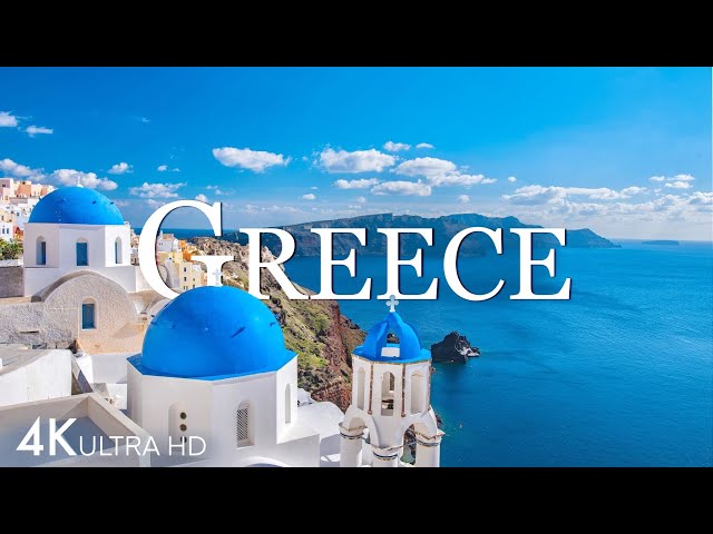 Flying Over The GREECE 4K - Relaxation Film | Nature Scenery Along With Relaxing Music
