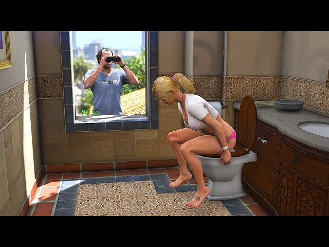 What If You Walk In When Tracey Poops 💩 In GTA 5?