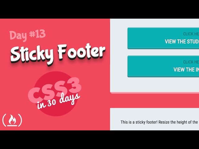 Sticky Footer: CSS Tutorial (Day 13 of CSS3 in 30 Days)