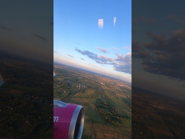 Take off from Vilnius Airport, Lithuania. Airbus A320 Wizz Air
