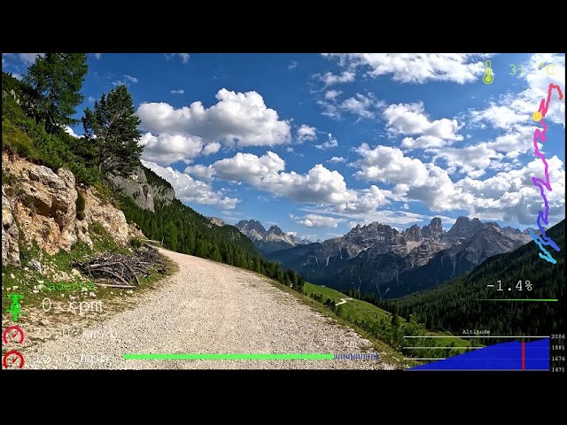 40 minute Indoor Cycling Workout Dolomites Telemetry Ultra HD Video