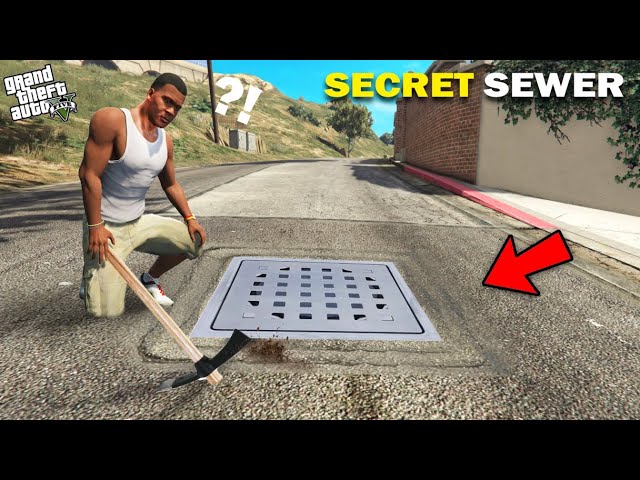 GTA 5 : Franklin Going Inside The Secret Sewer Of Franklin's House.. (GTA 5 Mods)