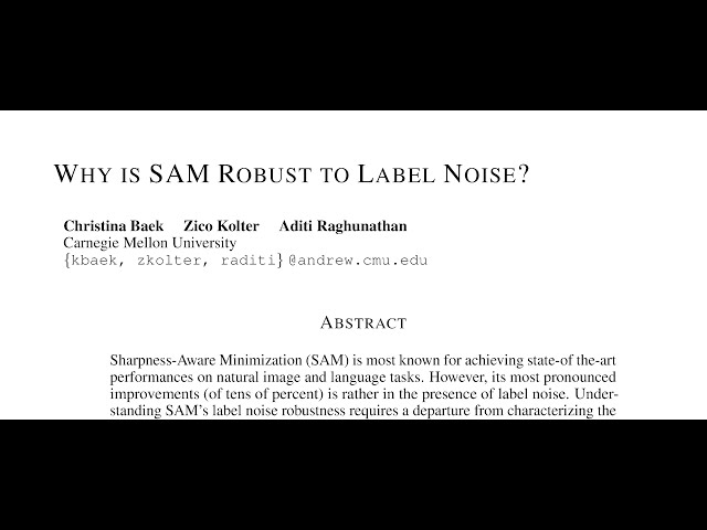 [QA] Why is SAM Robust to Label Noise?