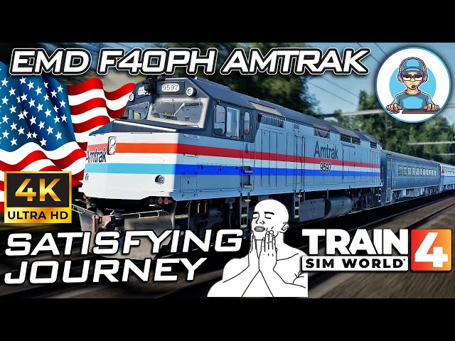 4K || Satisfing Journey in EMD F40PH 3C Amtrak