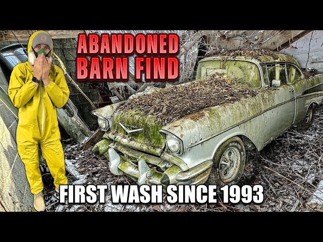 ABANDONED BARN FIND First Wash In 30 Years Bel Air Sport Coupe! Satisfying Car Detailing Restoration