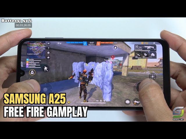 Samsung Galaxy A25 test game Free Fire Mobile