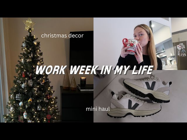 work week in my life: 9-5 job, christmas decor, nuuly haul + spotify wrapped | maddie cidlik
