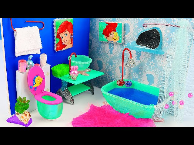DIY Miniature Ariel Dollhouse ~ Mermaid Bedroom and Bathroom