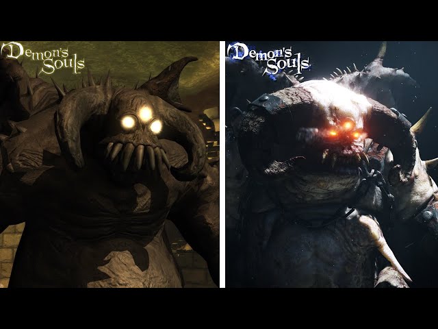 Demon's Souls Remake - All Bosses Model Comparison - Side by Side (Original vs Remake)