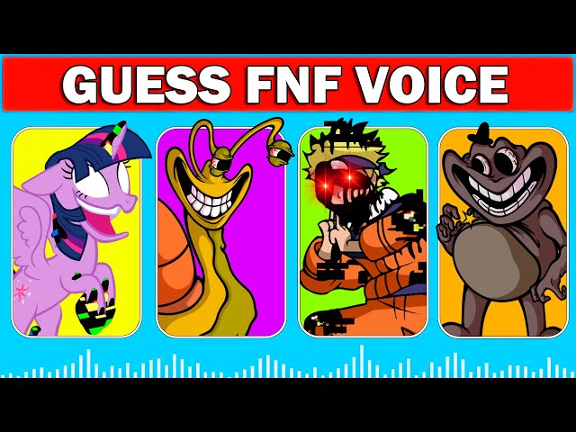 FNF Guess Character by Their VOICE | Slow Seline, Hello Kitty, My Little Pony, Oggy, Moon...
