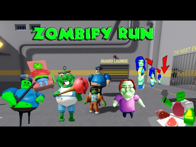 Zombify Speed Runs in Scary Obby Roblox, Betty, Barry, Easy Grow, Bobby, Evil Grandpa, The Butcher