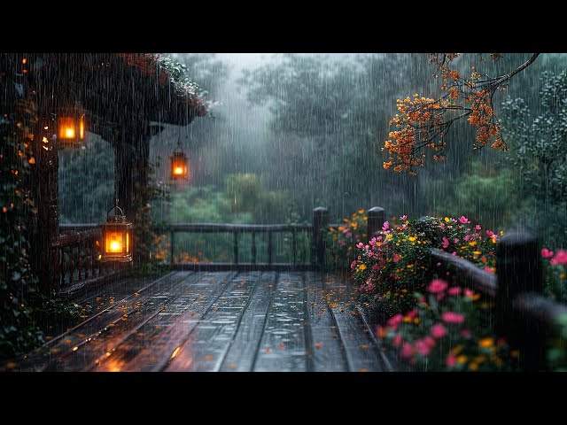 Beat Insomnia To Deep Sleep With Gentle Rain On Porch House - Sleep Sounds To Relax, Heal & Study 🌧️