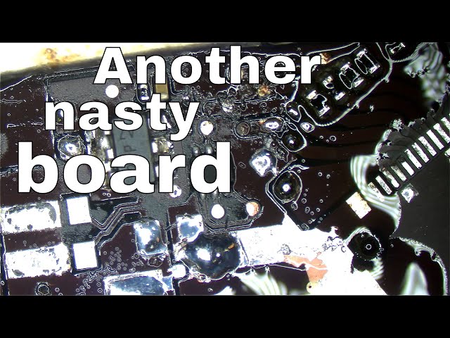 Disgusting looking board repair with footage after ultrasonic cleaning