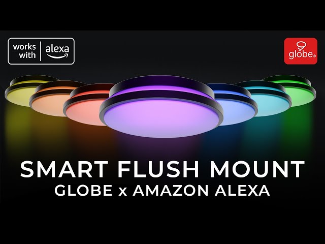 Smart Flush Mount - Black Finish (RGB Color and Tunable White) | Globe x Amazon Alexa