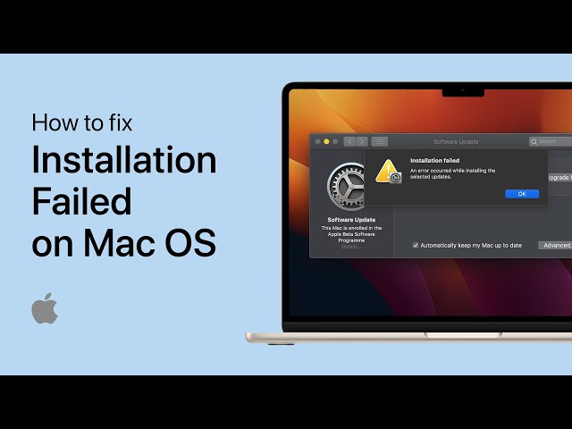 Mac OS - How To Fix “Installation Failed” - Error Occurred While Installing Updates