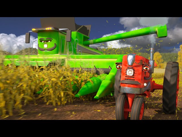 Learn About Farming with Bill Haymore the Tractor and Jack the Combine! | A DAY AT WORK