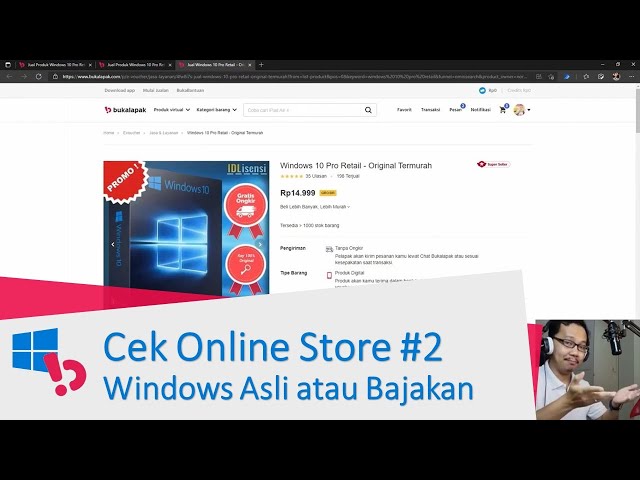 Cek Bajakan #2: Identifikasi Windows Asli atau Bajakan Di Online Shop Bukalapak
