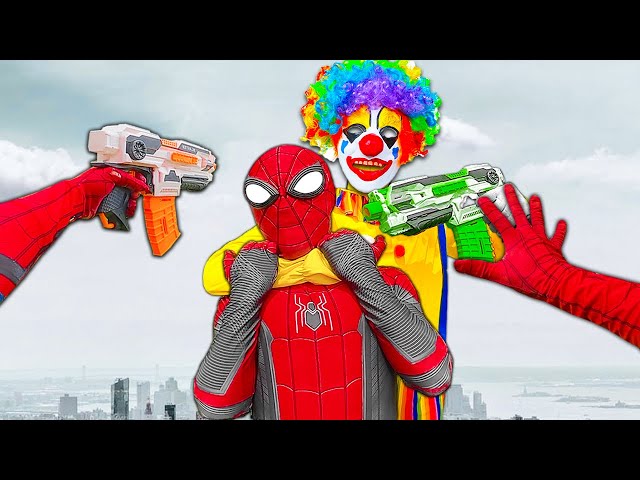 HUNTER BATTLE | SPIDER-MAN Nerf Gun vs TEAM CLOWN | Pov Action Movie (18+)