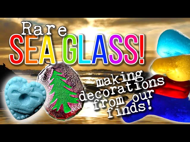 Beachcombing for rare sea glass in North England and making festive decorations from our finds!