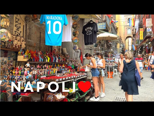 [4K]🇮🇹 Italy Summer Walk: Napoli, Centro Storico, Gambrinus☕ World's  best Pizza at Starita🍕👍2022