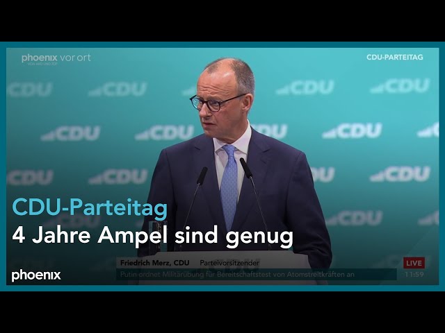 CDU-Bundesparteitag: u.a. Rede von Friedrich Merz (Parteichef) | Tag 1 - Teil 1 | 06.05.24