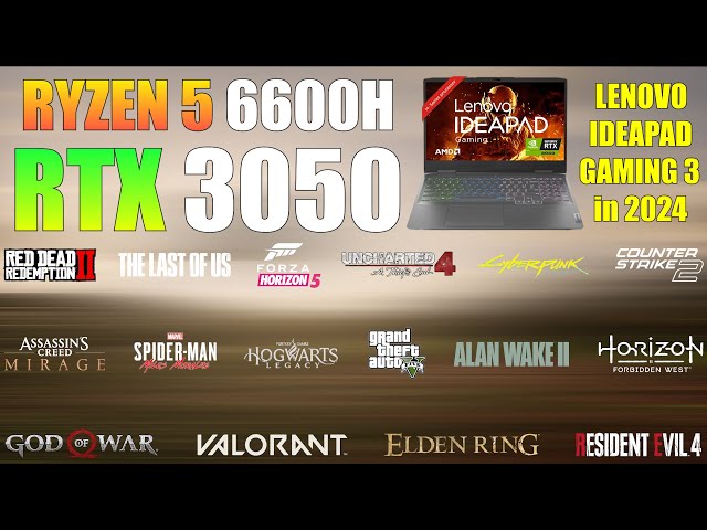 Ryzen 5 6600H RTX 3050 | 22 Games Tested in 2024 | Lenovo IdeaPad Gaming 3