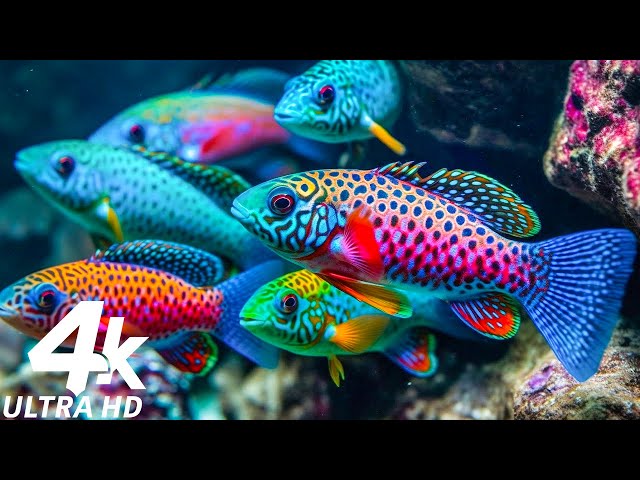 The Best 4K (ULTRA HD) Aquarium 🐠 Beautiful Coral Reef,The World Of Sea Jellyfish- Relax Music