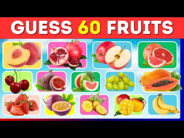 Guess the Fruit in 5 Seconds 🍍🍓🍌 | 60 Different Types of Fruit