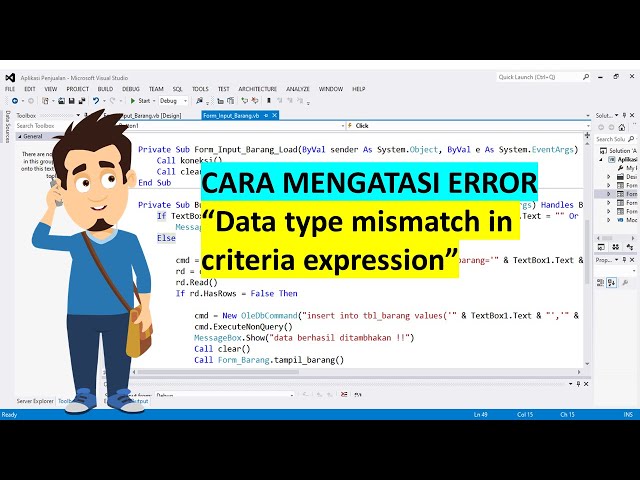 Mengatasi error Data type mismatch in criteria expression