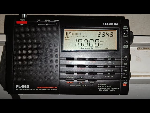 Tecsun PL-660 JN53DV by Italcable Time Signal with music from Italy 10000 kHz 20:43 UTC 27.04.2024