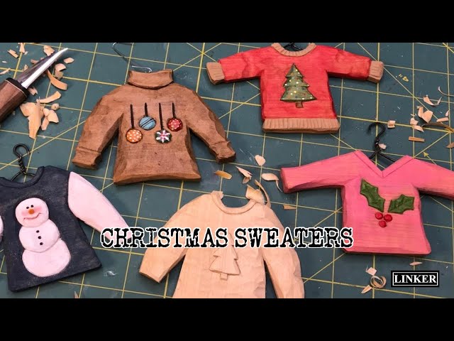 How to Carve a Christmas Sweater Ornament -Simple Woodcarving