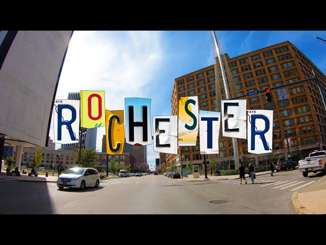 Rochester 4k - Driving Downtown - 4k New York, USA