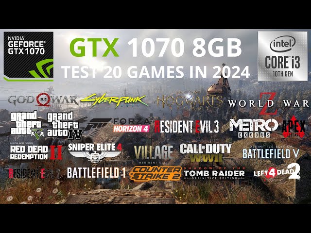 GTX 1070 8GB - Test 20 Games In 2024