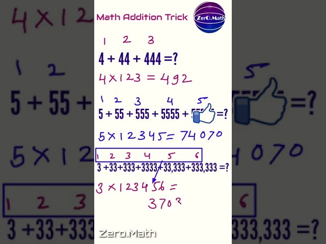 Math Addition short trick #shorts #youtubeshorts #math