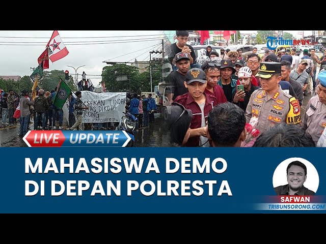 Tindakan Represif Polisi Saat Mahasiswa Demo ke Kantor Polresta Sorong Kota Tuntut Berantas Begal