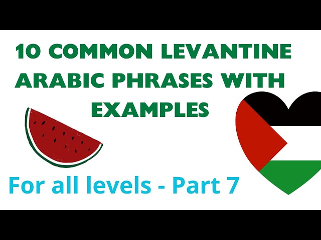 Learn 10 more common Levantine Arabic phrases | PAST SEVEN