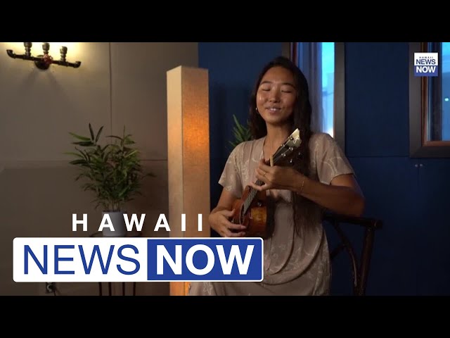 Rising ukulele star Honoka Katayama performs her latest single