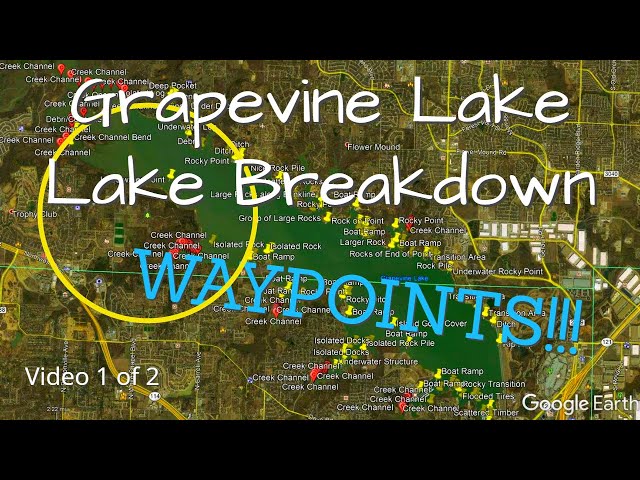 Grapevine Lake  LAKE BREAKDOWN (Pt. 1) - Bass Fishing - Hot SPOTS & WAYPOINTS!!