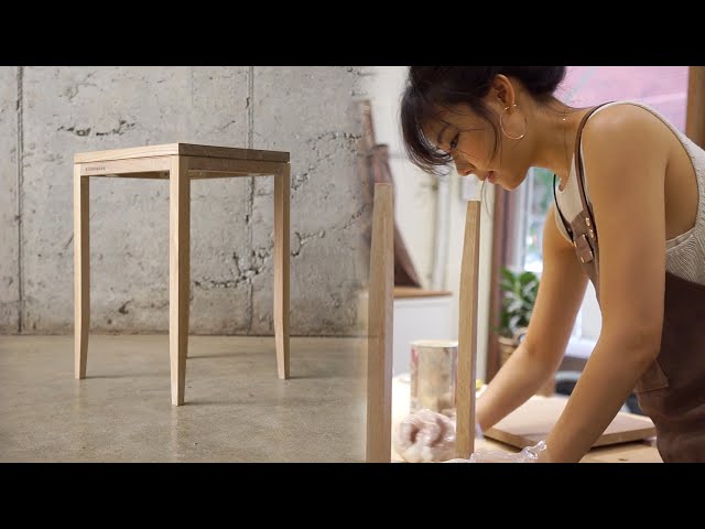 Kobeomsuk furniture - White oak wood stool one day class with 김장미