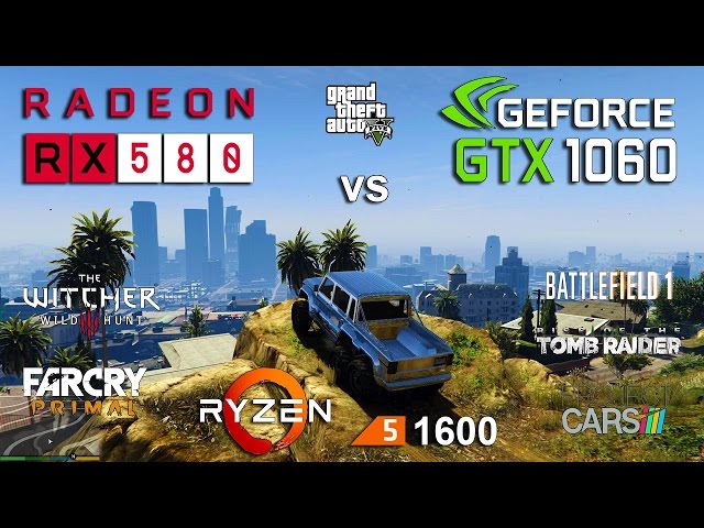 RX 580 vs GTX 1060 Test in 6 Games (Ryzen 1600)